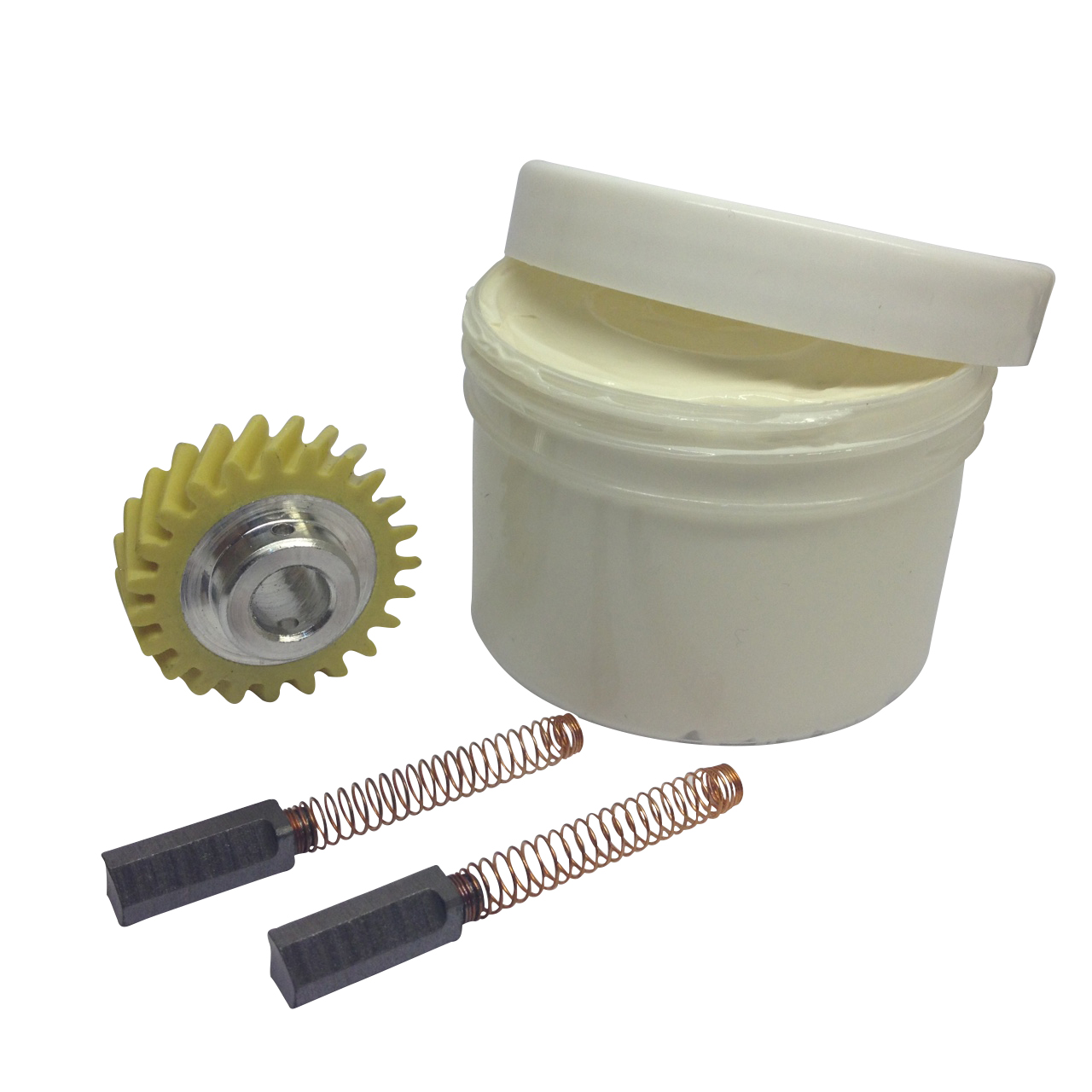 KITCHENAID WORM PINION GEAR, 2 X MOTOR BRUSHES & 130G OF GREASE REPAIR KIT 15